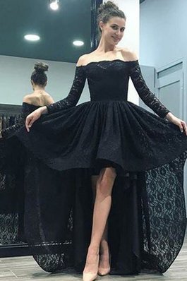 Robe de soirée d'epaule ecrite rêveur ligne a avec manche longue naturel