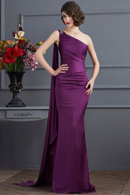 Robe de soirée classique longue de traîne courte avec chiffon manche nulle