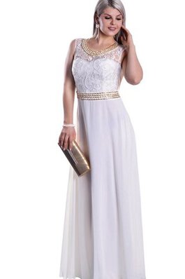 Robe de bal en chiffon avec décoration dentelle manche nulle col u profond