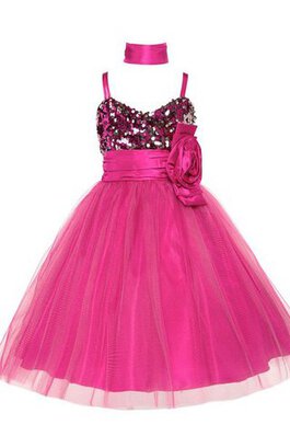 Robe de cortège enfant eclaté en tulle avec nœud fermeutre eclair avec fleurs