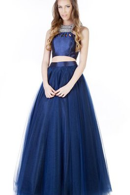 Robe de bal plissage distinguee a-ligne en tulle en satin