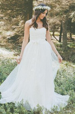 Vestido de Novia de Corte-A de Escote Corazón de Hasta el suelo de Encaje Adorno