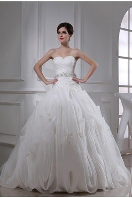 Duchesse-Linie Empire Taille Herz-Ausschnitt Brautkleid aus Organza mit Gericht Schleppe