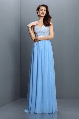 Robe demoiselle d'honneur longue en chiffon grandes bretelles avec zip de princesse