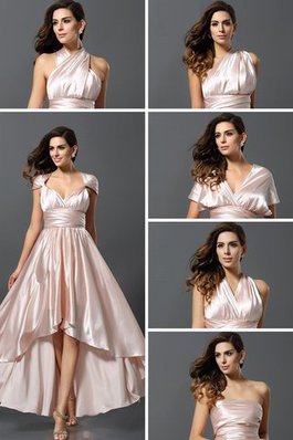 Empire Taille Enges Seide wie Satin Ärmelloses Mini Brautjungfernkleid