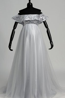 Robe de bal facile moderne avec perle de traîne courte avec manche courte