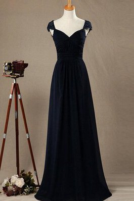 Gerüschtes a linie Chiffon langes Brautjungfernkleid mit Plissierungen mit Bordüre