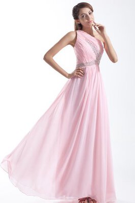Abito da Sera con Piega monospalla con Cristino in Chiffon