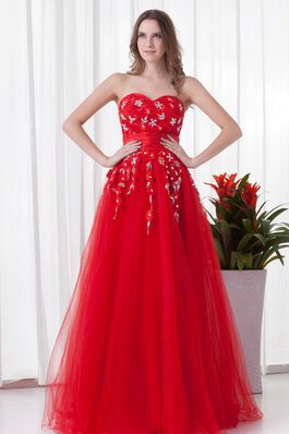 Ärmelloses langes Quinceanera Kleid mit Herz-Ausschnitt