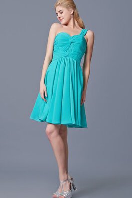 Reißverschluss gerüschtes normale Taille A-Linie mini Jugendweihekleid aus Chiffon