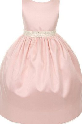 Vestido de Floristas de Corte Evasé de Abalorio de Manga tapada de Sin mangas