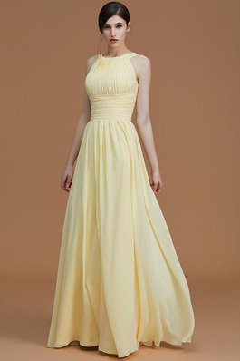 Robe demoiselle d'honneur avec zip a-ligne de princesse en chiffon manche nulle