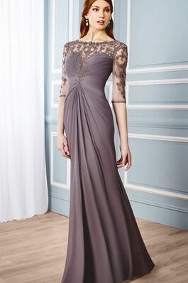 Robe de bal classique humble avec zip appliques en 1/2 manche