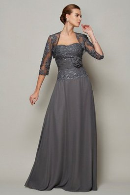 Reißverschluss Normale Taille Chiffon Herz-Ausschnitt Bodenlanges Brautmutterkleid