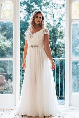 Robe de mariée plissé naturel facile avec chiffon fermeutre eclair