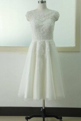 Abito da Sposa con Applique con Fiore Semplice Cerniera con paillette A-Line