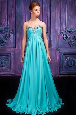 Chiffon Spitze Pick-Ups bodenlanges Ballkleid mit Perlen mit Bordüre