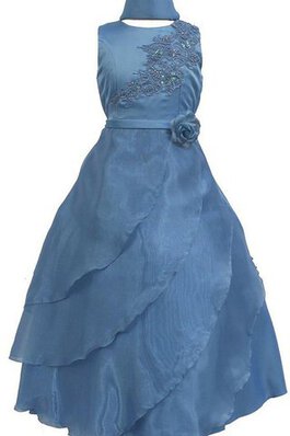 Robe de cortège enfant a-ligne de col haut appliques avec gradins