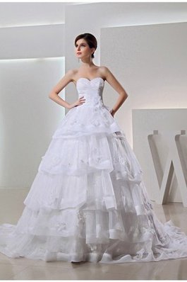 Robe de mariée longue col en forme de cœur avec perle de mode de bal manche nulle