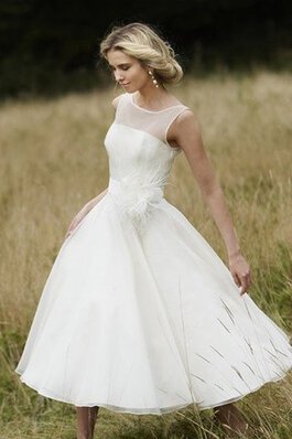 Moderno Vestido de Novia en Organza de Playa de Fuera de casa