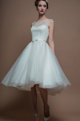 Abito da Sposa a Sala con Piega Lungo Naturale Shiena Sheer Semplice