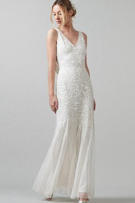 Robe de mariée derniere tendance brillant de fourreau jusqu'au sol v encolure