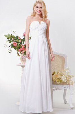 Rückenfreies trägerlos Chiffon Ärmelloses romantisches Brautjungfernkleid mit kreuz