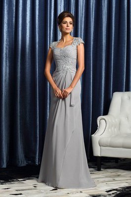 Chiffon Kurze Ärmeln Herz-Ausschnitt Brautmutterkleid mit Empire Taille mit Applikation