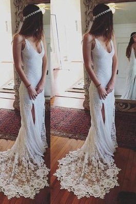 Robe de mariée distinguee naturel larges bretelles maillot avec sans manches