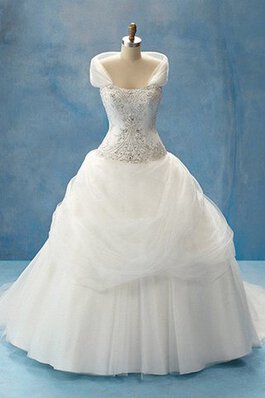 Robe de mariée romantique de traîne courte en chute de mode de bal cordon