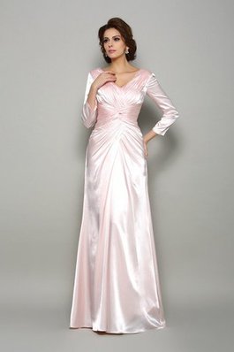 Robe mère de mariée longue de princesse a-ligne ruché longueru au niveau de sol