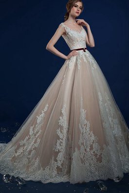 Robe de mariée vintage plissé avec sans manches appliques avec zip