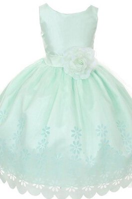 Abito da Cerimonia Bambini con Fiore Senza Maniche con Piega A-Line