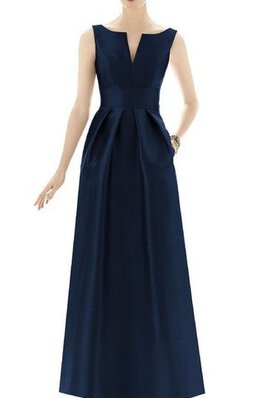 Robe demoiselle d'honneur plissage en satin a-ligne