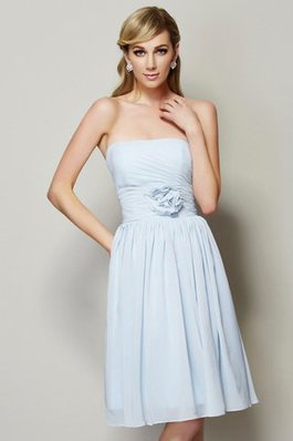 Robe demoiselle d'honneur courte avec chiffon de bustier avec zip a-ligne