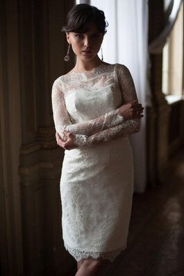 Robe de mariée romantique festonné de fourreau elevé fermeutre eclair