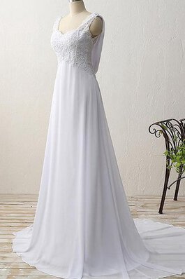 Robe de mariée simple a-ligne décolleté dans le dos col en forme de cœur sans ceinture