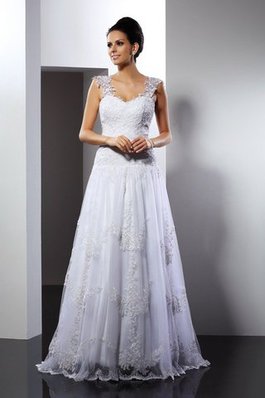 Robe de mariée classique longue a-ligne de princesse de tour de ceinture en haute