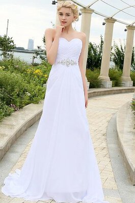 Abito da Sposa All Aperto A-Line Semplice Elegante con Cristino Cuore