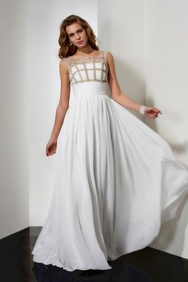 Robe de bal naturel longue de princesse avec perle a-ligne