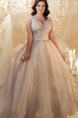 Abito da Sposa in pizzo medievale V-Scollo radiosa lusso con Perline