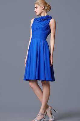 Robe demoiselle d'honneur plissé de tour de ceinture empire col ras du cou ruché de col haut