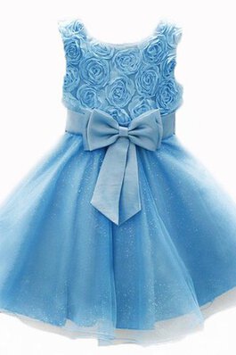 Robe de cortège enfant naturel plissage avec nœud avec sans manches textile en tulle