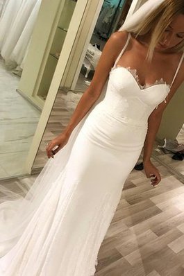 Robe de mariée bandouliere spaghetti de traîne courte divin plissage facile