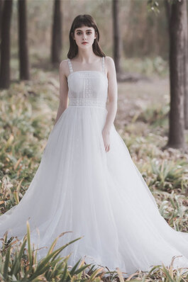 Abito da sposa allacciato a terra speciale a-line in tulle conotta