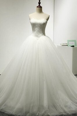 Abito da Sposa Senza Maniche in pizzo radiosa Coda A Strascico Cappella in Tulle Naturale