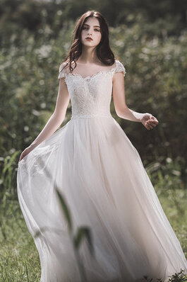 Robe de mariée longueur au ras du sol adorable manche nulle en satin extensible formelle