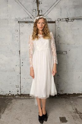 Robe de mariée plissage facile fermeutre eclair avec décoration dentelle de col bateau