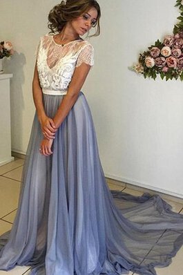 Elegante Vestido de Fiesta de Fajas de Camiseta de Joya con Cintas