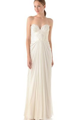 Robe de mariée nature en chiffon col en forme de cœur a plage ruché